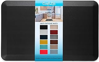 ComfiLife Anti Fatigue Floor Mat – 3/4 Inch Thick Perfect Kitchen Mats for Floor, Standing Desk Mat – Comfort at Home, Office, Garage – Durable – Stain Resistant – Non-Slip Bottom (20" x 32", Black)