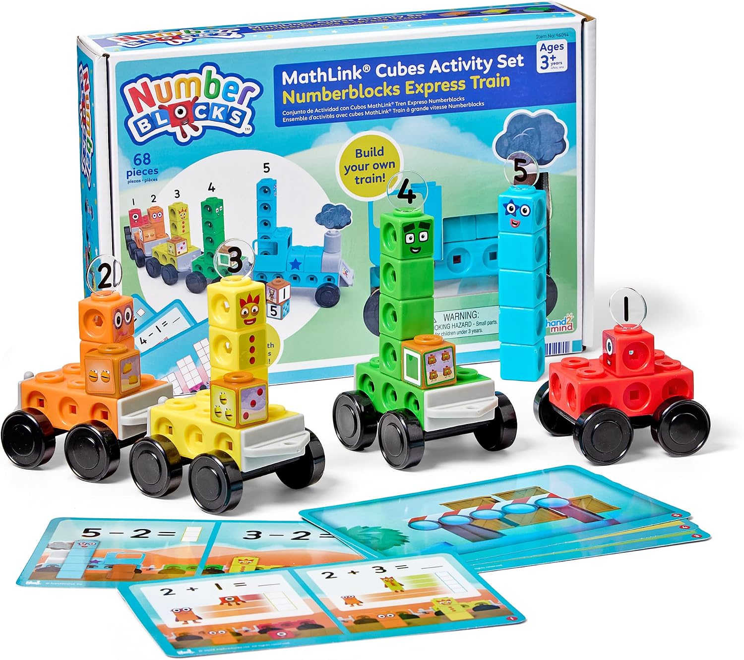 hand2mind Numberblocks Express Train MathLink Cubes Activity Set, Ages 3+