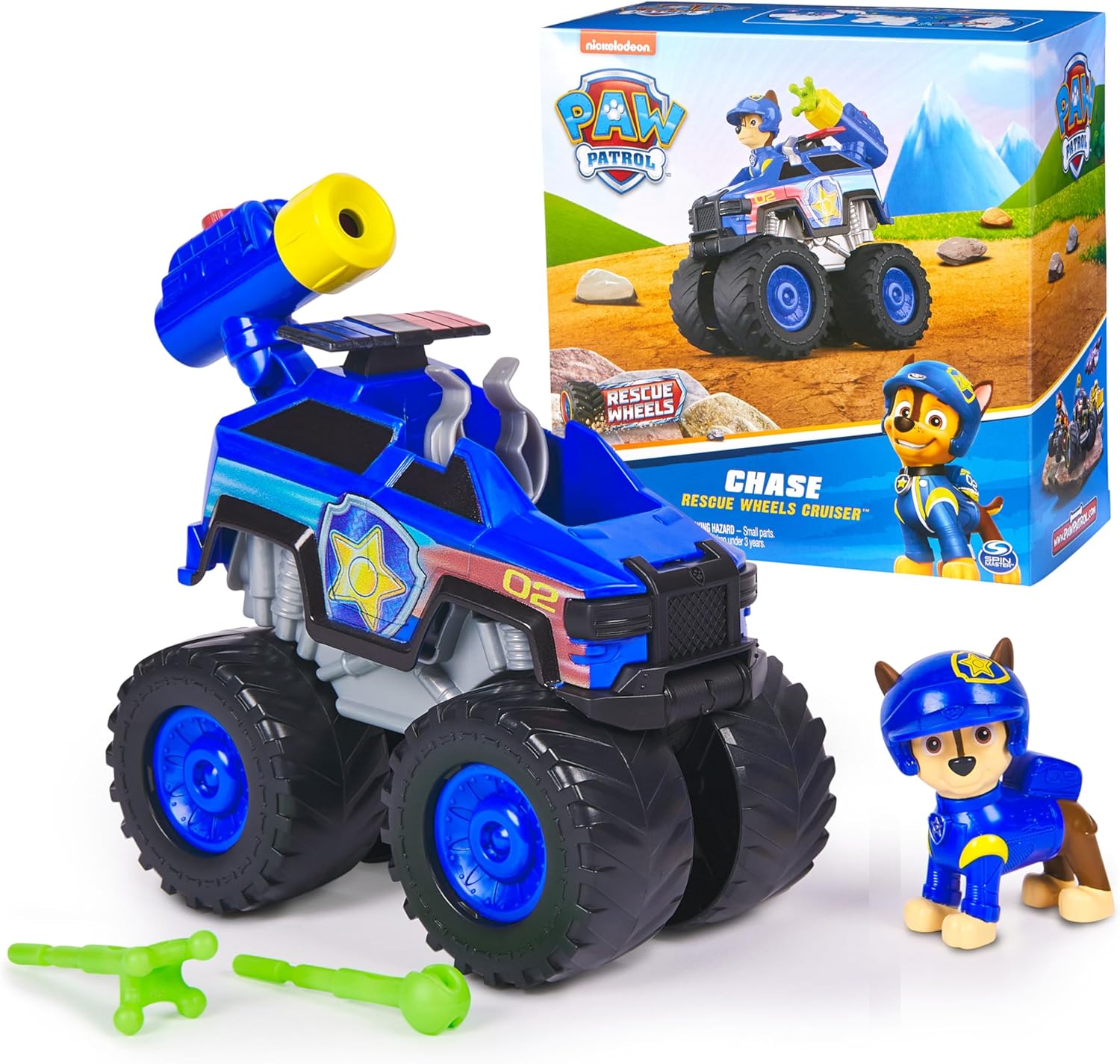 Paw Patrol: Rescue Wheels Chase’s Cruiser, Toy Truck with Projectile Launcher and Collectible Action Figure, Kids’ Toys for Boys & Girls Ages 3 and up