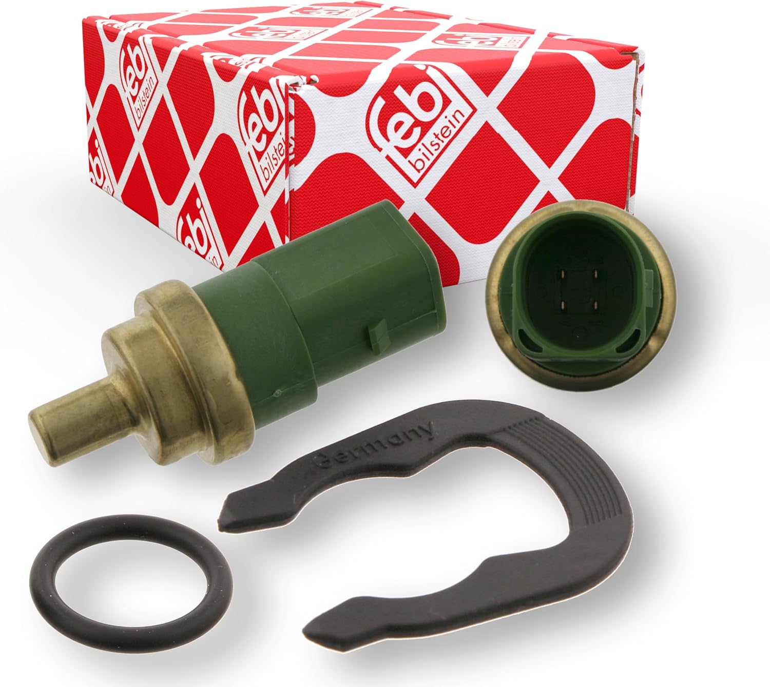 febi bilstein 32510 Coolant Temperature Sensor with seal and retaining spring, pack of one