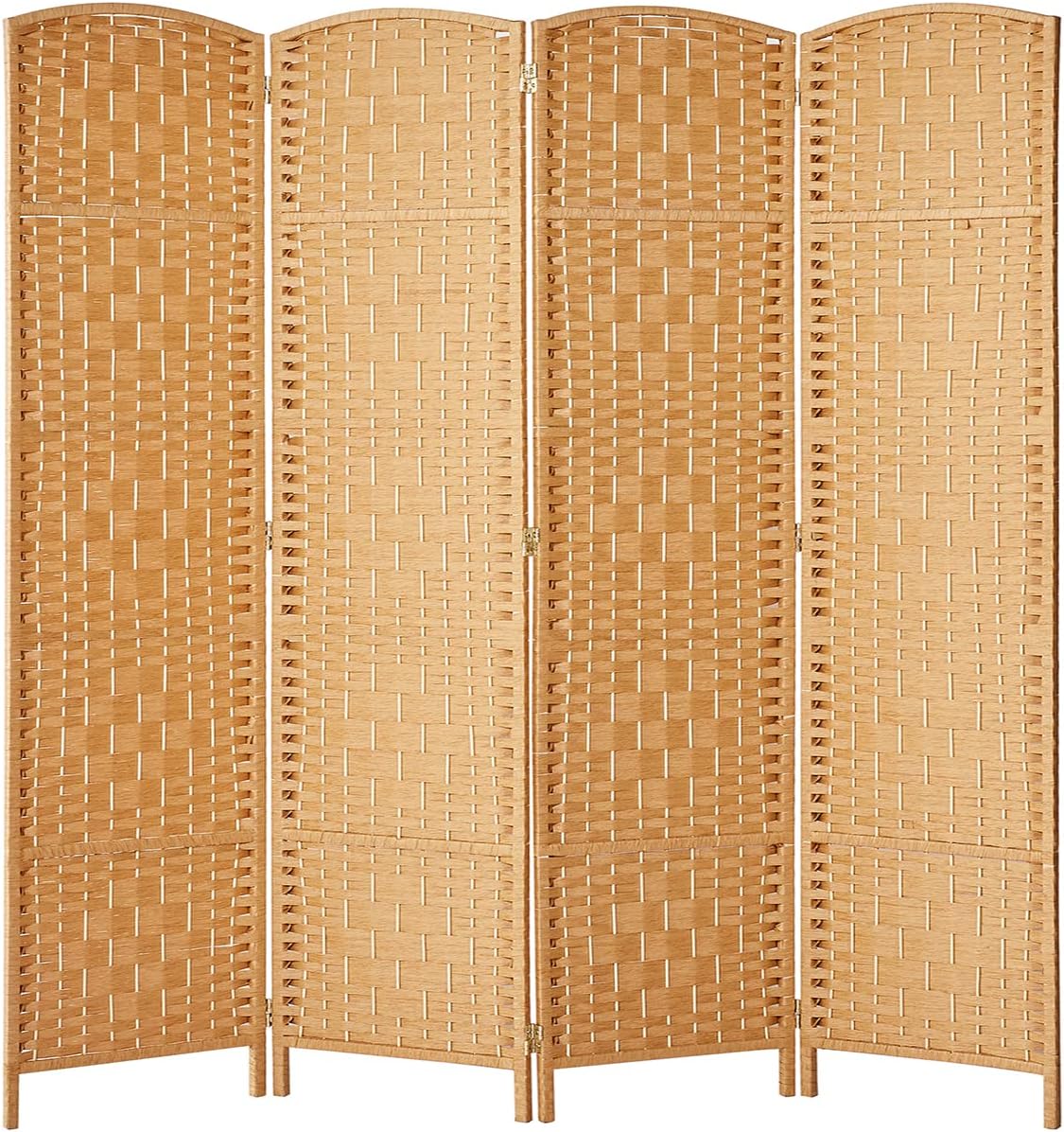 RHF Room Divider Panel,4 Panel Partition Room Dividers Screen, Light Beige