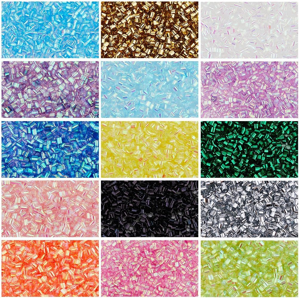 Dicosmetic 15 Color Crispy Bingsu Beads - Iridescent Soft Straw Tube 3D Glitter Plastic Beads - Assortment Crunchy Slime Microbeads (19050 Pcs, 180g)