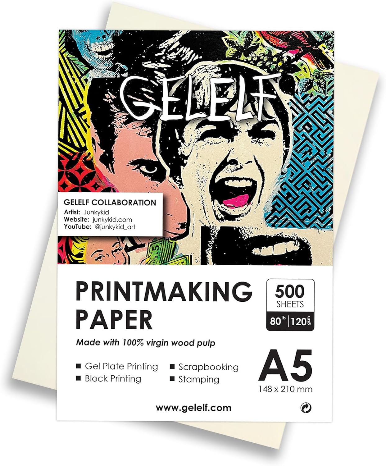 Printmaking Paper for Practice (80lb / 120gsm), International A5 (148 x 210mm) Gel Plate Printmaking Paper-Printmaking Supplies Paper for Adults and Students, 500 Sheets