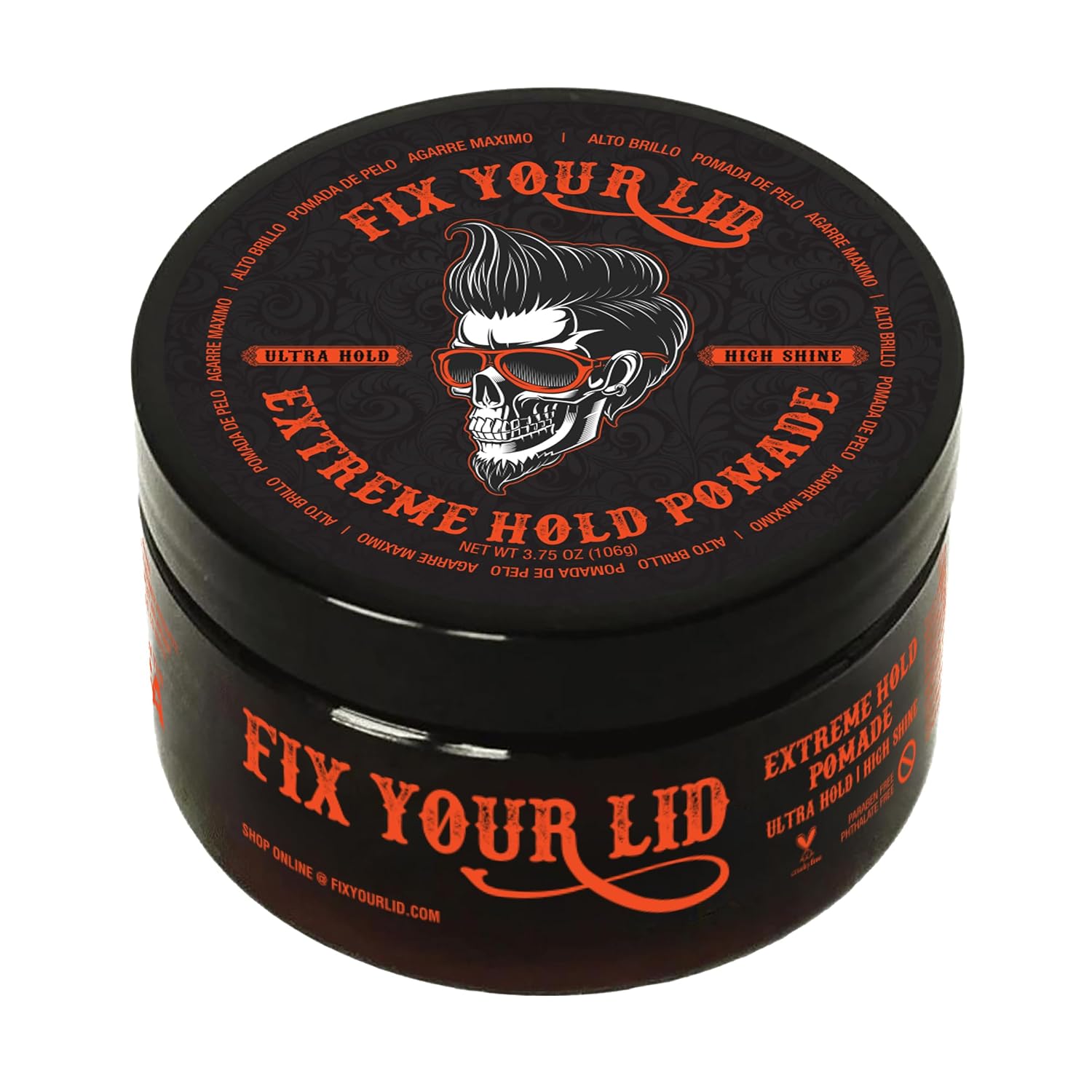 Fix Your Lid Extreme Hold Hair Pomade For Men - High Shine Water Based Hair Gel 3.75 oz - Easy To Wash Out
