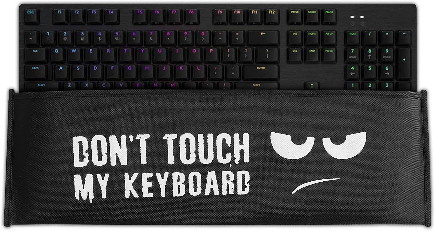 kwmobile Keyboard Cover Compatible with Logitech G512 G513 Carbon Tactile Linear GX Blue - Dust Cover PC Keyboard Fabric Case - Don't touch my keyboard