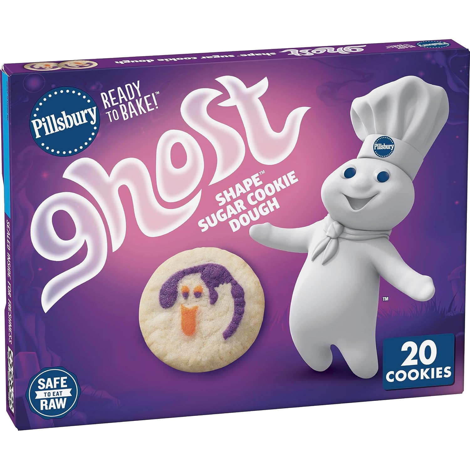 Pillsbury Ready to Bake Ghost Shape Sugar Cookie Dough, 9.1 oz