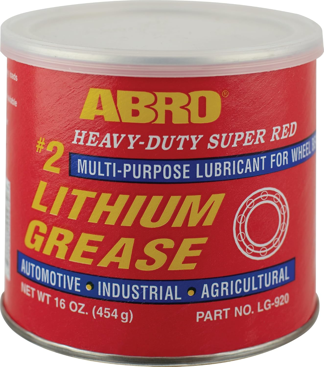 ABRO #2 Super Red Lithium Grease: Multipurpose Heavy-Duty Lubricant for Extreme Conditions, Automotive, Industrial, & Agricultural Use, Wheel Bearings, Brakes 16oz.