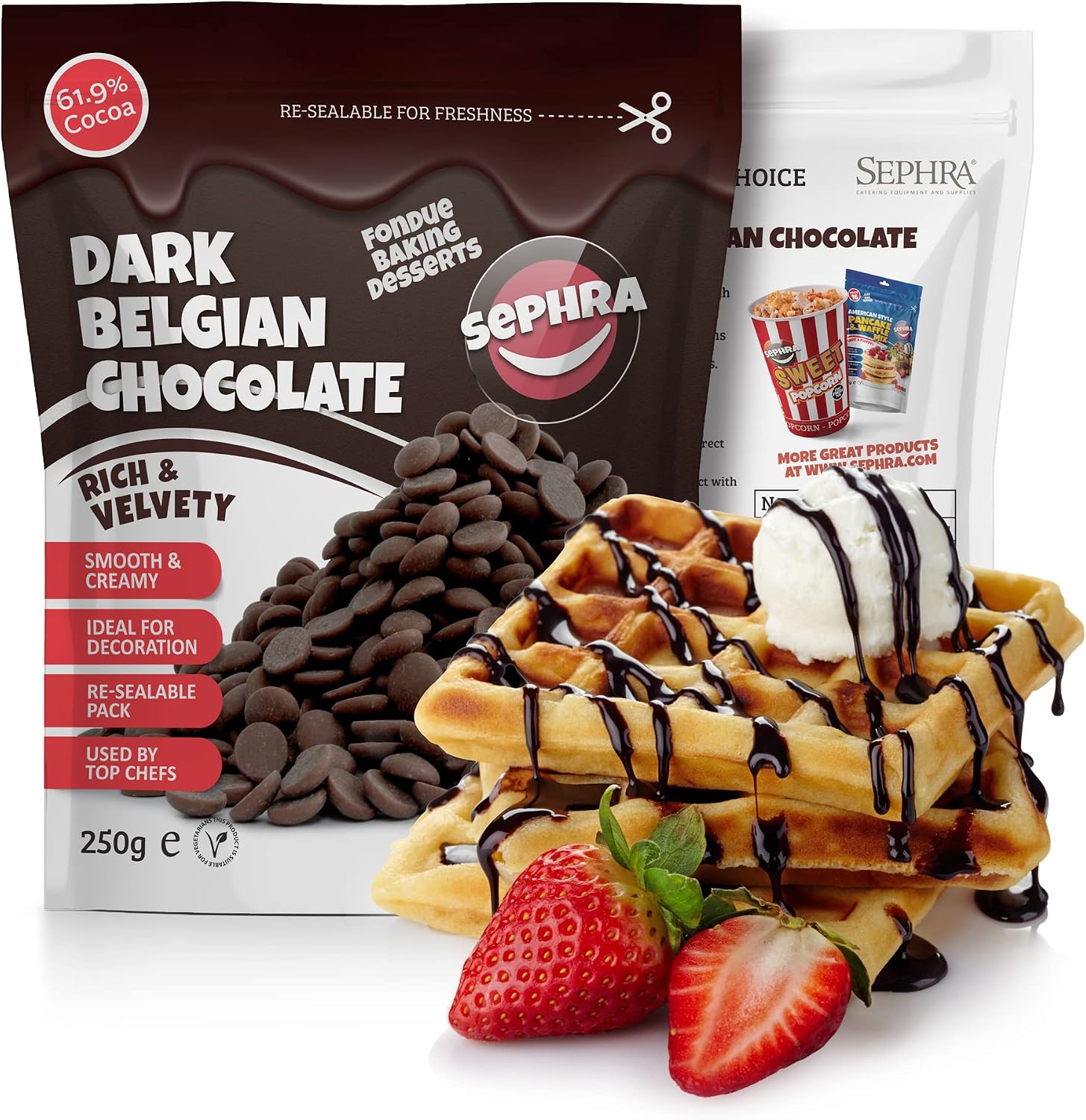 Sephra Dark Belgian Couverture Chocolate Callets 250g – Fountain Ready