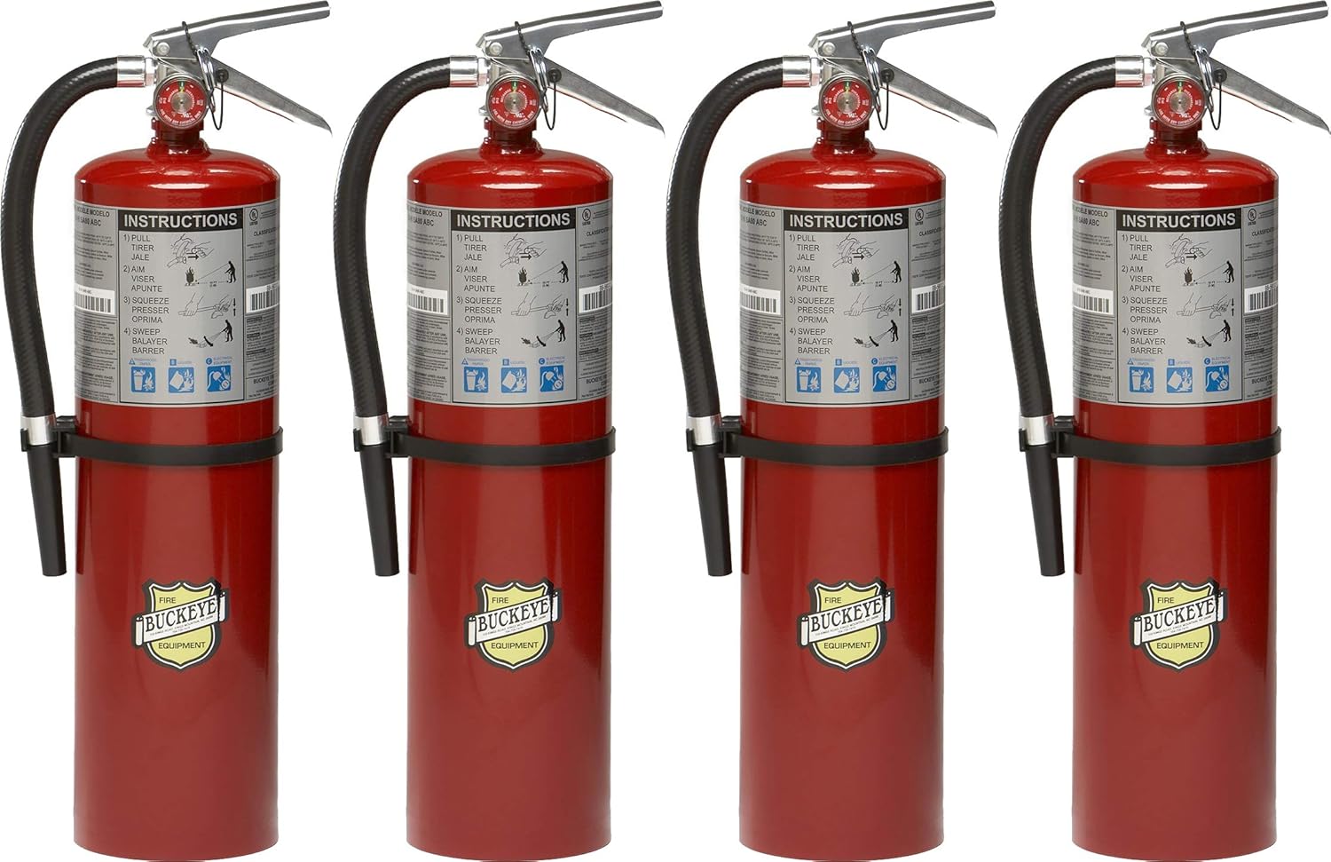 Ahlirmoy 10 lbs ABC Multipurpose Dry Chemical Hand Held Fire Extinguisher with Aluminum Valve and Wall Hook, Suitable for Class A, B, and C Fires, Easy to Use with Auto Focus Feature, Red, White