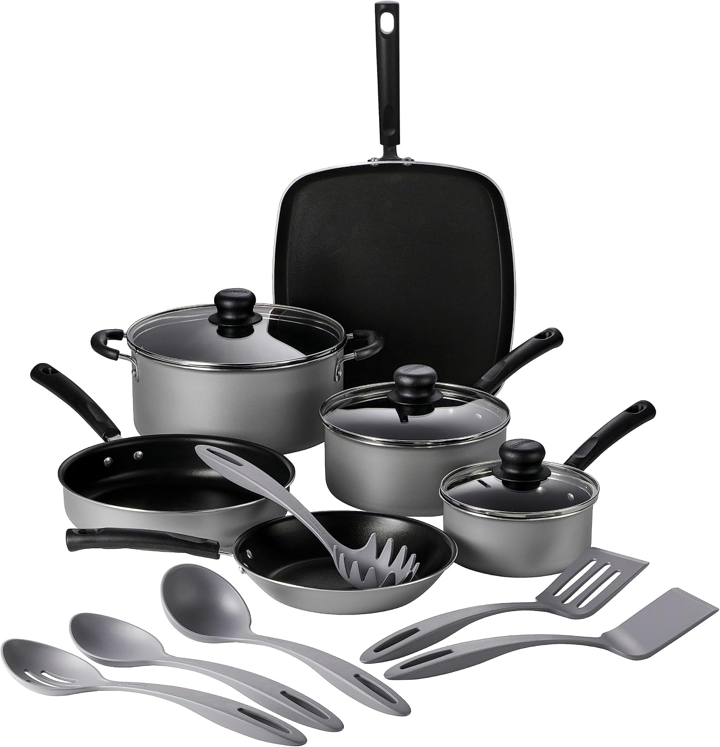 Tramontina 15 pc Aluminum Nonstick Cookware Set with Utensils - Silver, 80143/035DS