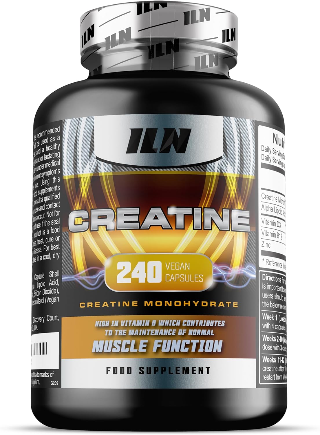 Iron Labs Nutrition Creatine Capsules - 4,200mg per Serving x 40 Servings - Creatine Monohydrate Enhanced with ALA - Creatine Tablets Suitable for Men and Women (240 Capsules)