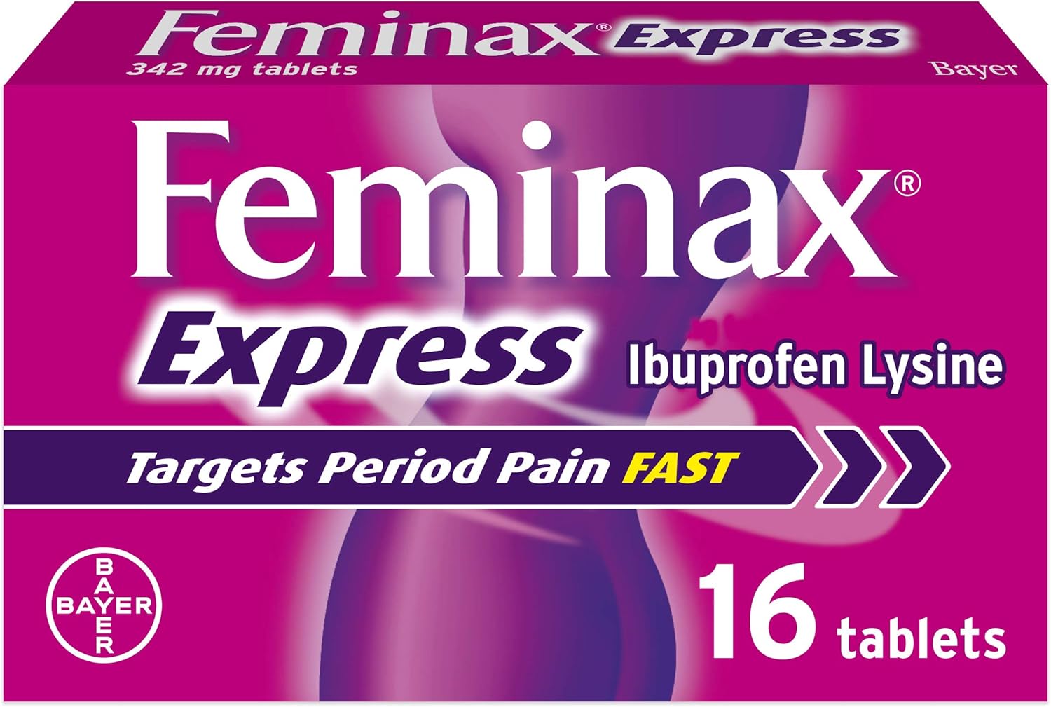 Feminax Express with Ibuprofen and Lysine - 342 mg x 16 Tablets