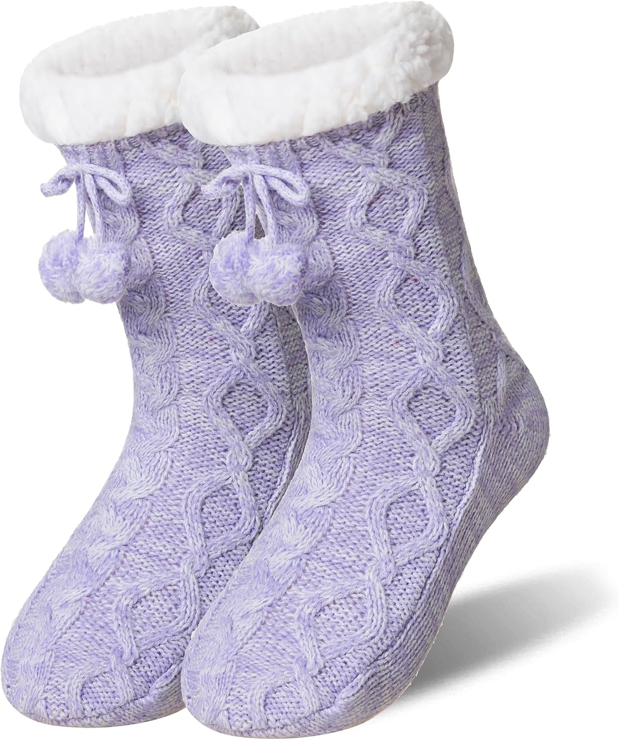 Eyean Womens Fuzzy Slipper Socks Winter Non Slip Thermal Fluffy Soft Fleece Lining Warm Home Grippers Socks