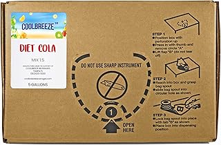 Coolbreeze Beverages 5 Gallon Bag-In-Box Soda Syrups for Soda Fountains, Home Use - Flavor Syrup Concentrate BIB - Diet Cola