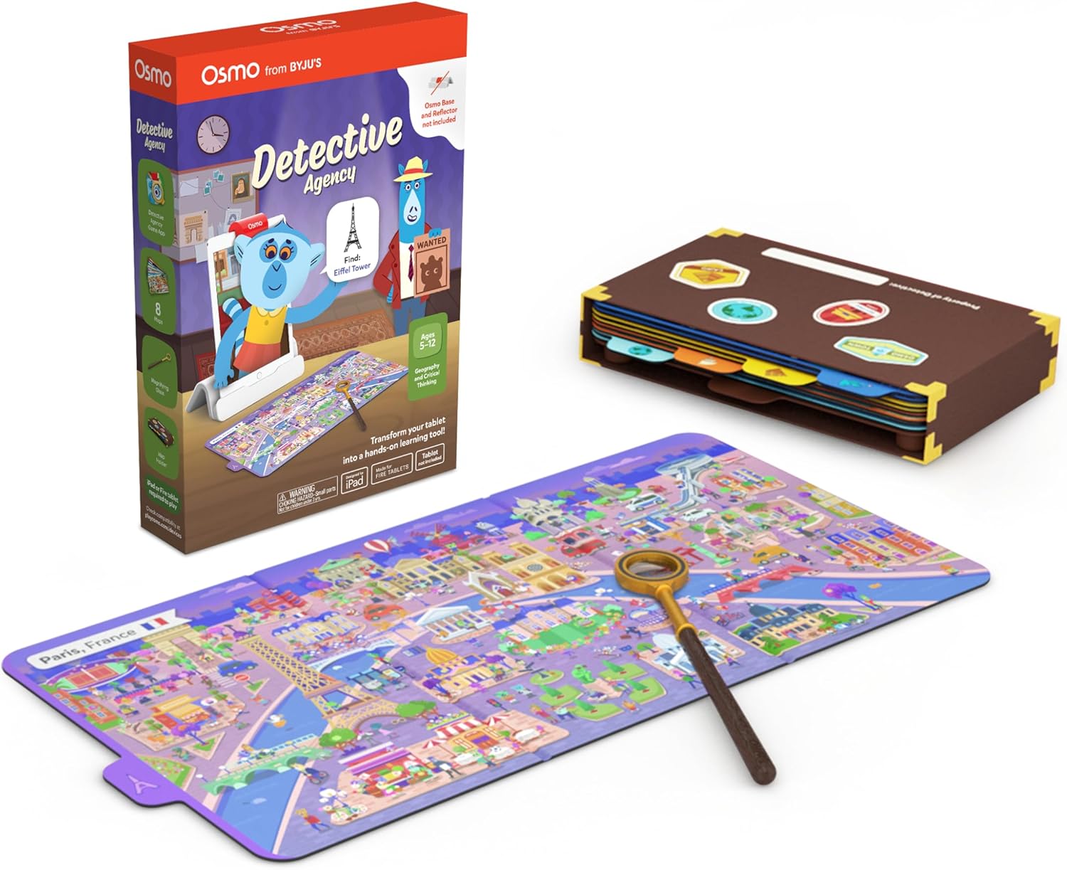Osmo - Detective Agency - Ages 5-12 - Solve Global Mysteries - STEM Toy - For iPad or Fire Tablet (Osmo Base Required)