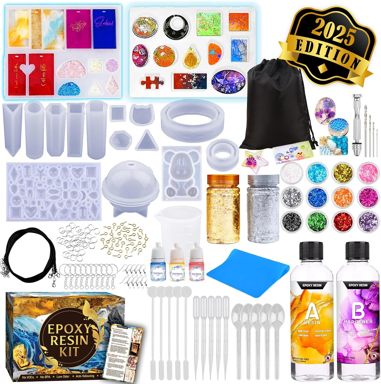Resin Kits for Beginners, Resin Jewelry Making Kit with Molds Making Supplies - Silicone Casting Tools Set Clear Epoxy Resin for DIY Brithdays Gifts for Adults & Teen