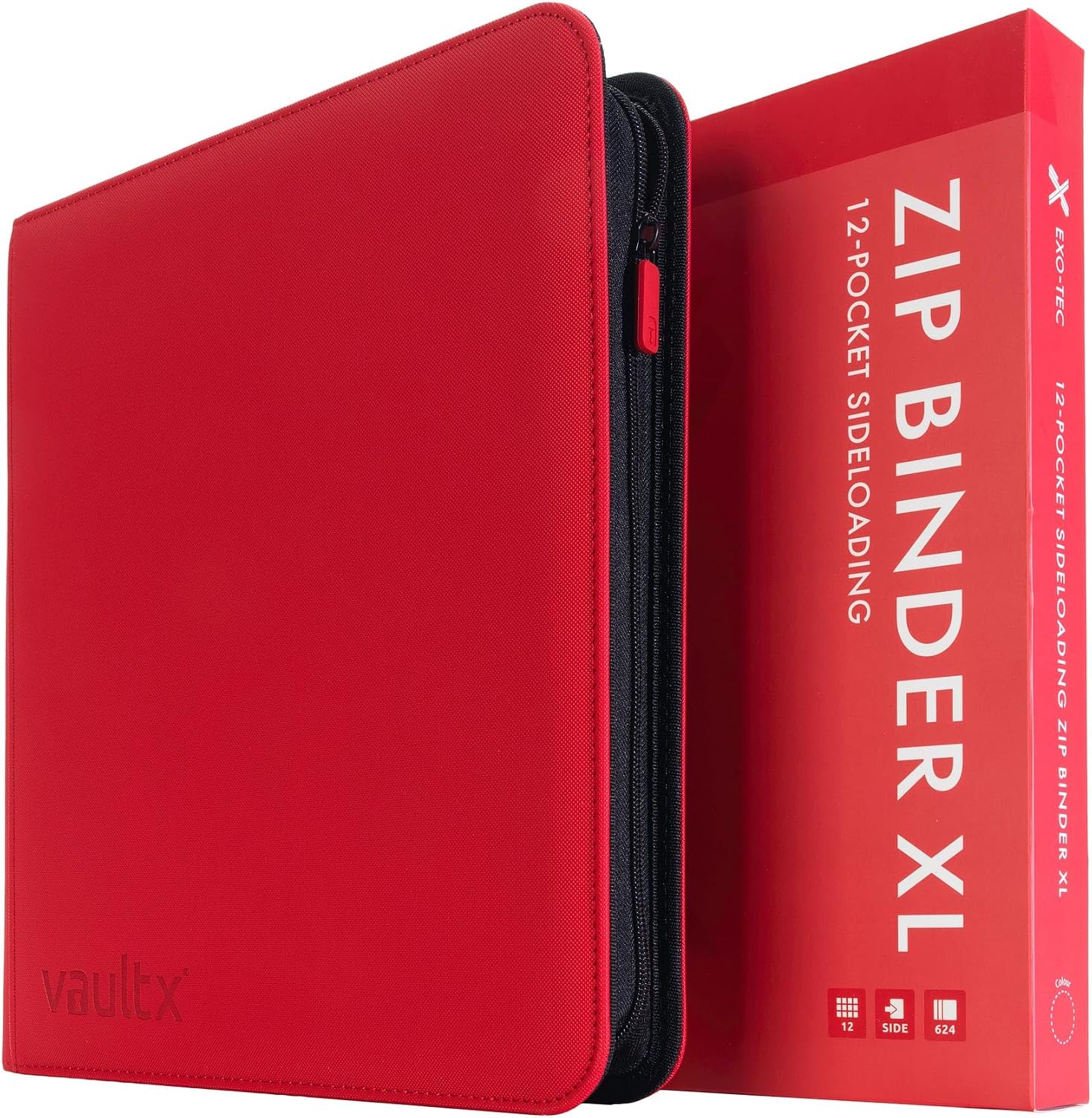 Vault X 12 Pocket XL Zip Trading Card Binder 624 Cards Exo-Tec (Red)