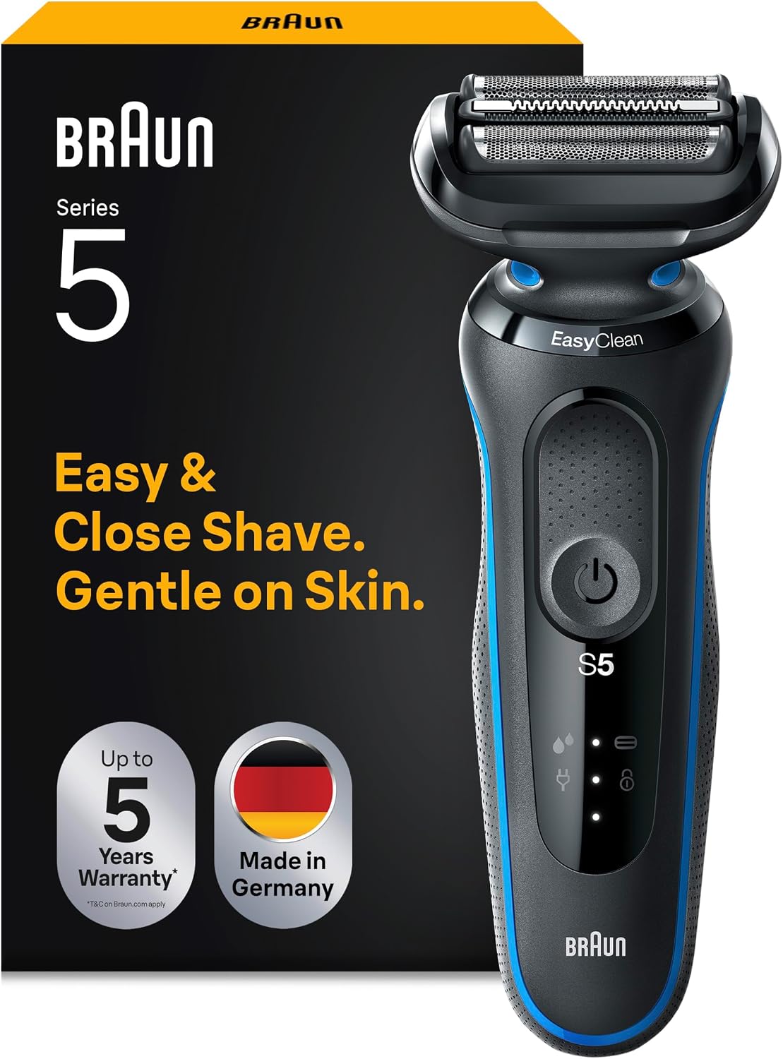 Braun Series 5 Electric Shaver for Men, Wet & Dry Foil Razor, Blue