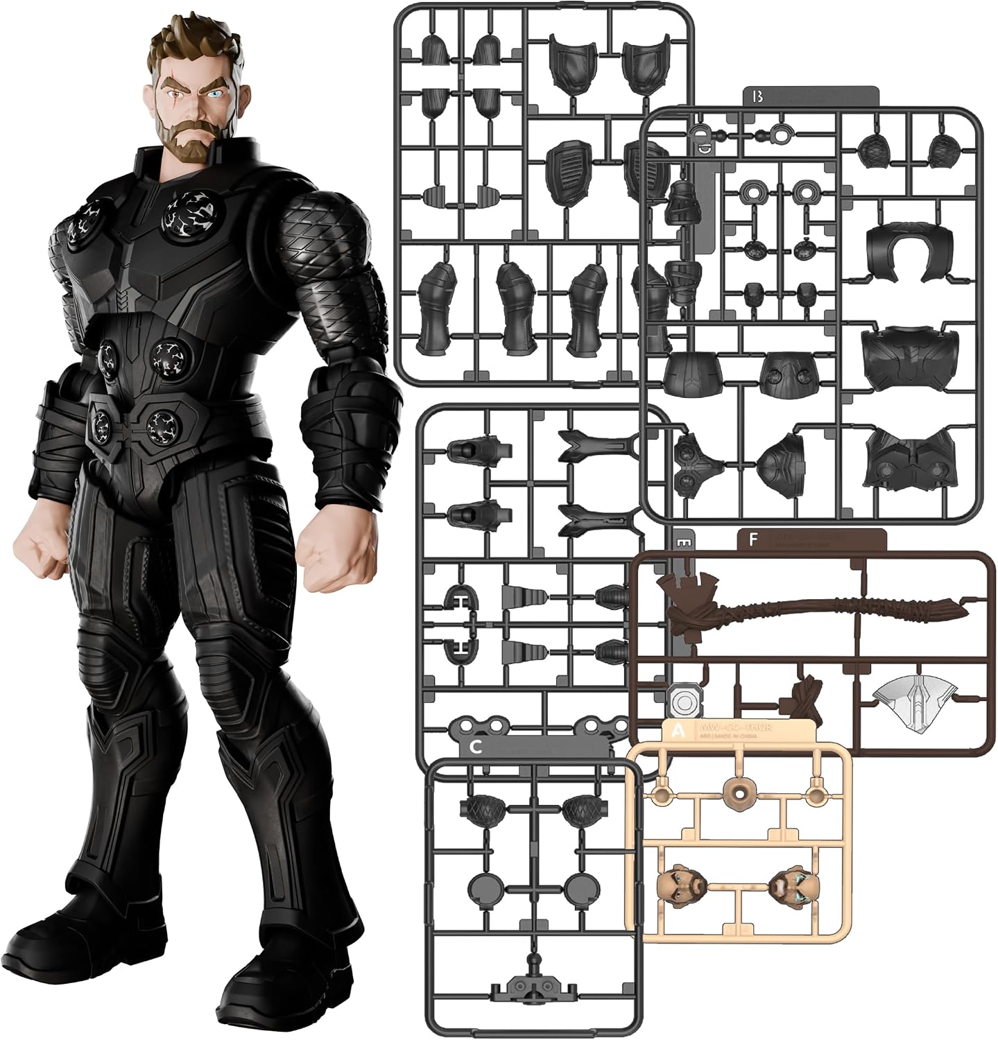 BLOKEES Champion Class Marvel Infinity Saga Thor - Articulated Model Kit - Assembly Required - No Tools - No Cutting - No Painting - No Glue - Age 12+
