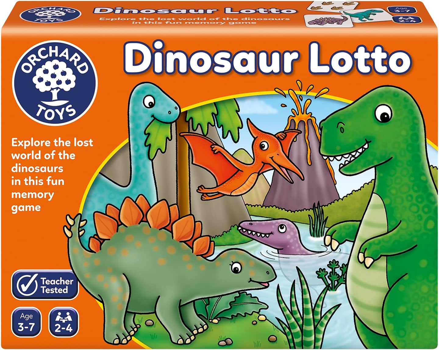 Orchard Toys Dinosaur Lotto Game, Educational Matching and Memory Game for Children age 3-7, Perfect for kids who love Dinosaurs
