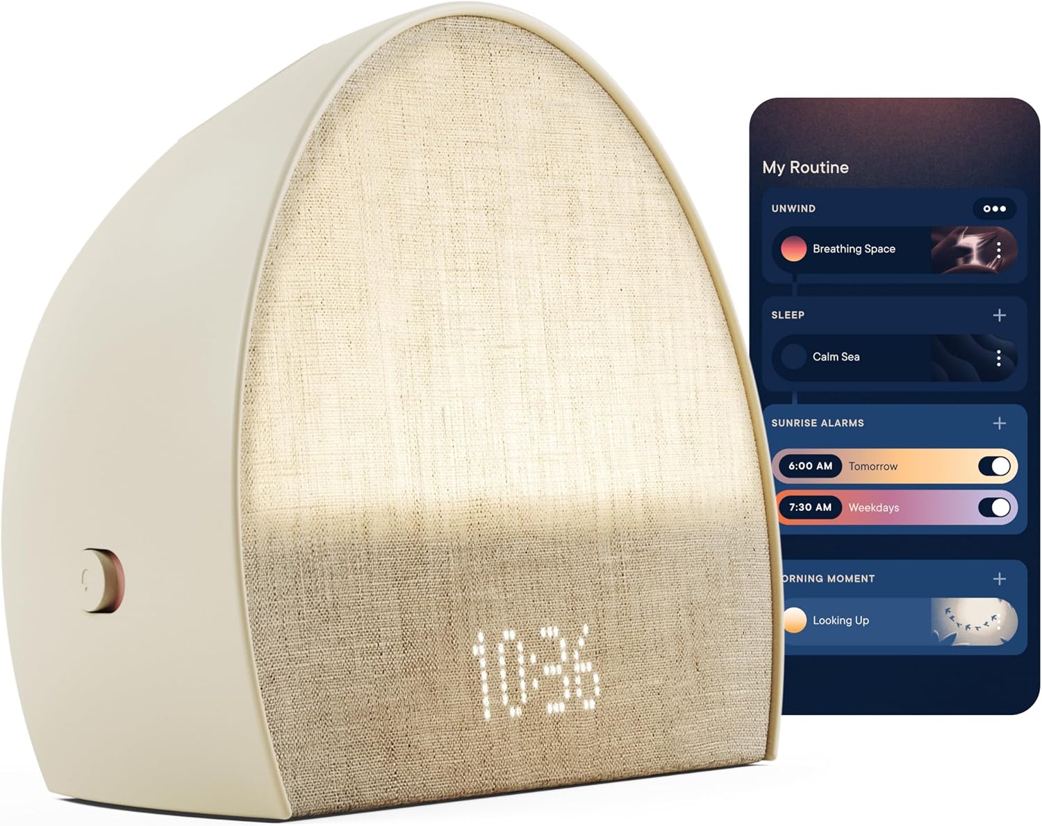 Hatch Restore 2 Sunrise Alarm Clock, Sound Machine, Smart Light (Putty) ใผ Your Smart Sleep Clock, White Noise, Customizable Sleep Routines for Adults, Unwind Gently, Dimmable Clock, Wake Up Energized