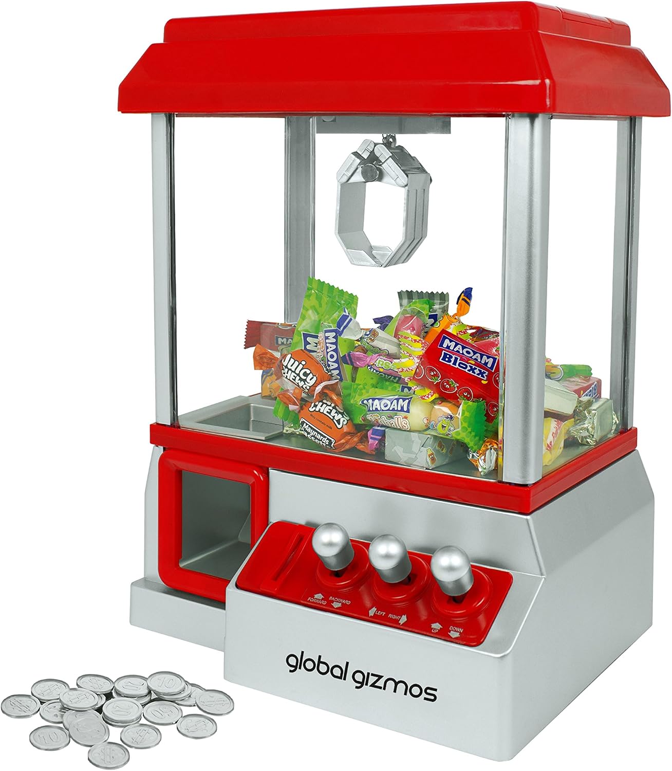 Global Gizmos 50190 Candy Grabber Machine/Battery Operated Kids Game/Retro Arcade Attraction/Novelty Sweets Dispenser