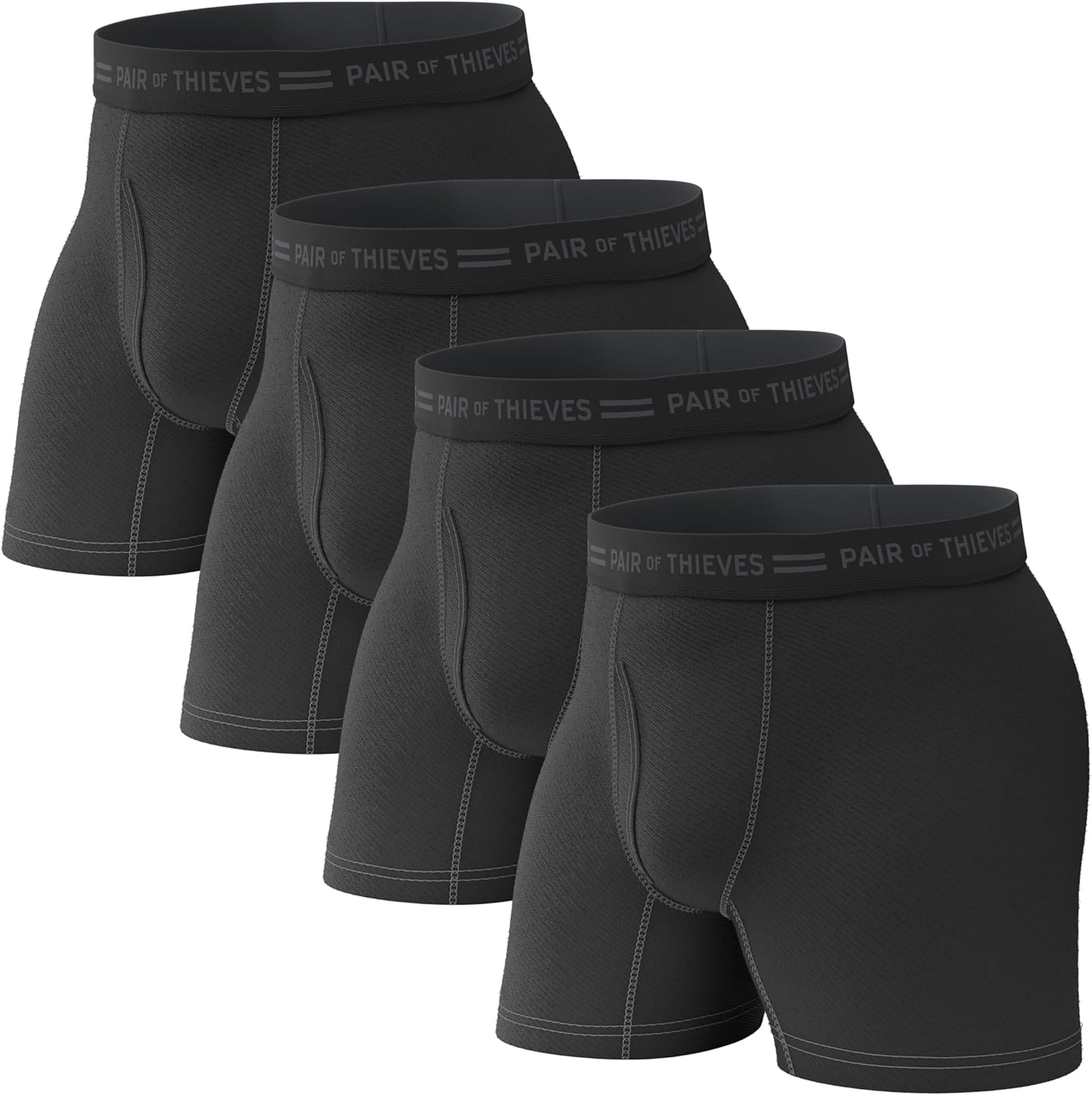 Pair of Thieves Soft Cotton Boxer Briefs for Men Pack (4 & 8 Pack) - Tagless Mens Underwear for All-Day Comfort and Support