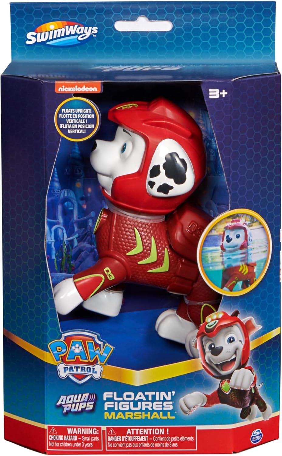 Swimways Paw Patrol Marshall Floatin' Figures, Swimming Pool Accessories & Kids Pool Toys, Paw Patrol Party Supplies & Water Toys for Kids Aged 3 & Up