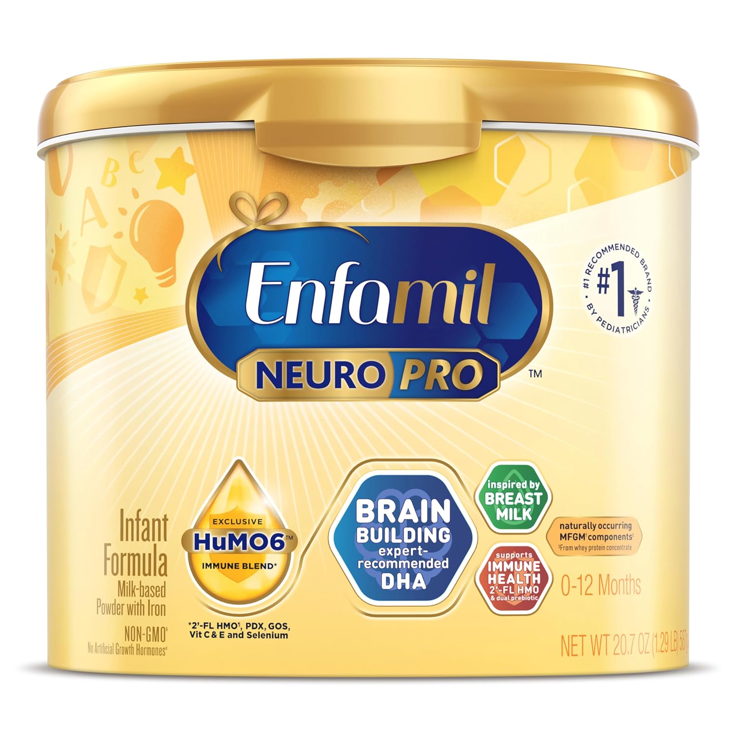 Enfamil, NeuroPro Baby Formula, Brain Building Duo DHA and Mfgm, Exclusive Immune Supporting HuMO6 Blend, Powder Infant Formula, Baby Milk, 20.7 Ounce