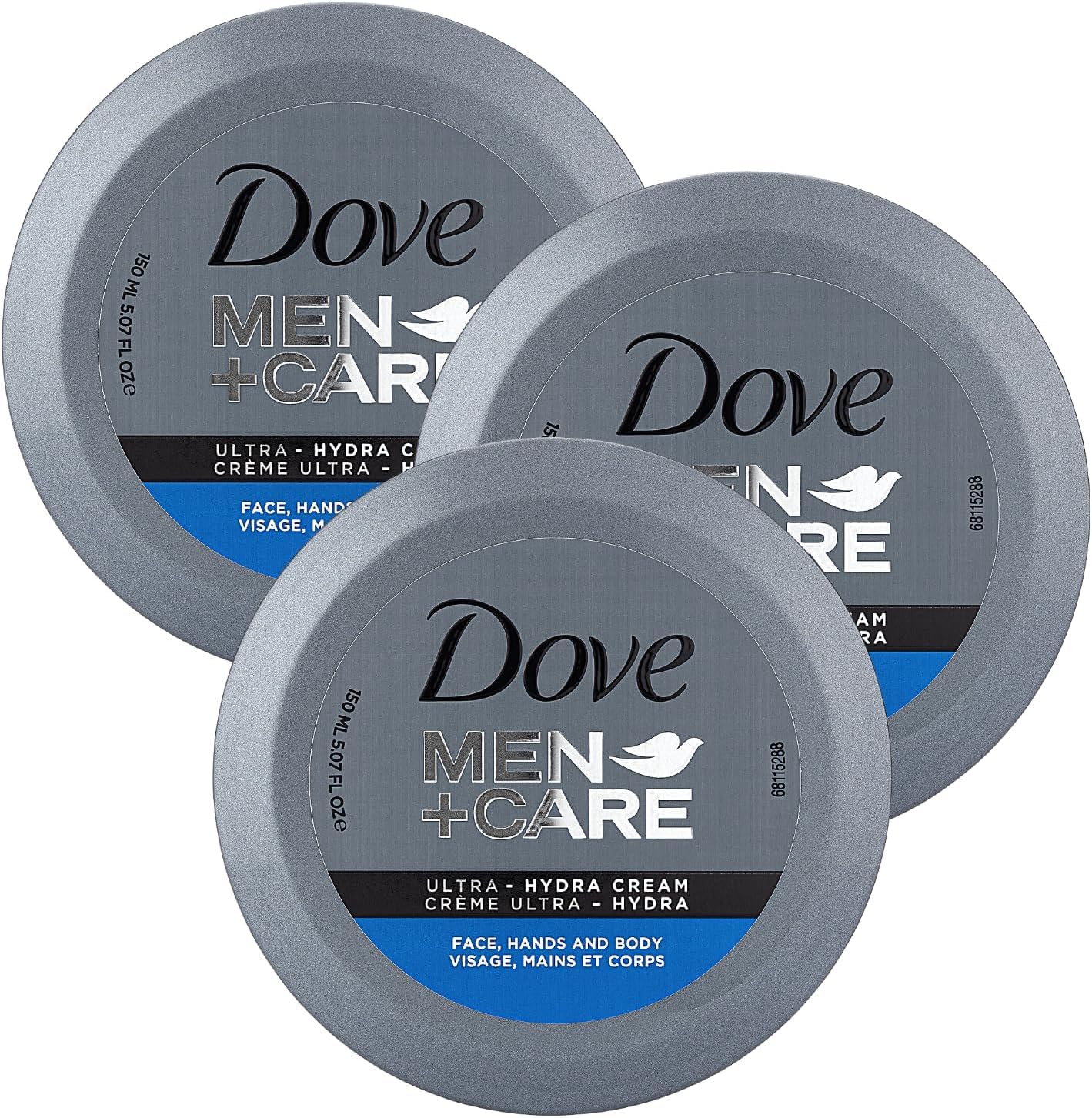 Dove Face Cream Men Moisturiser, Body Face Hand Men Care Cream for All Skin Types, Facial Moisturiser Day and Night Men Skin Care, Mens Skincare Set - 3 Pack Plus Free Cheeroo Magnet