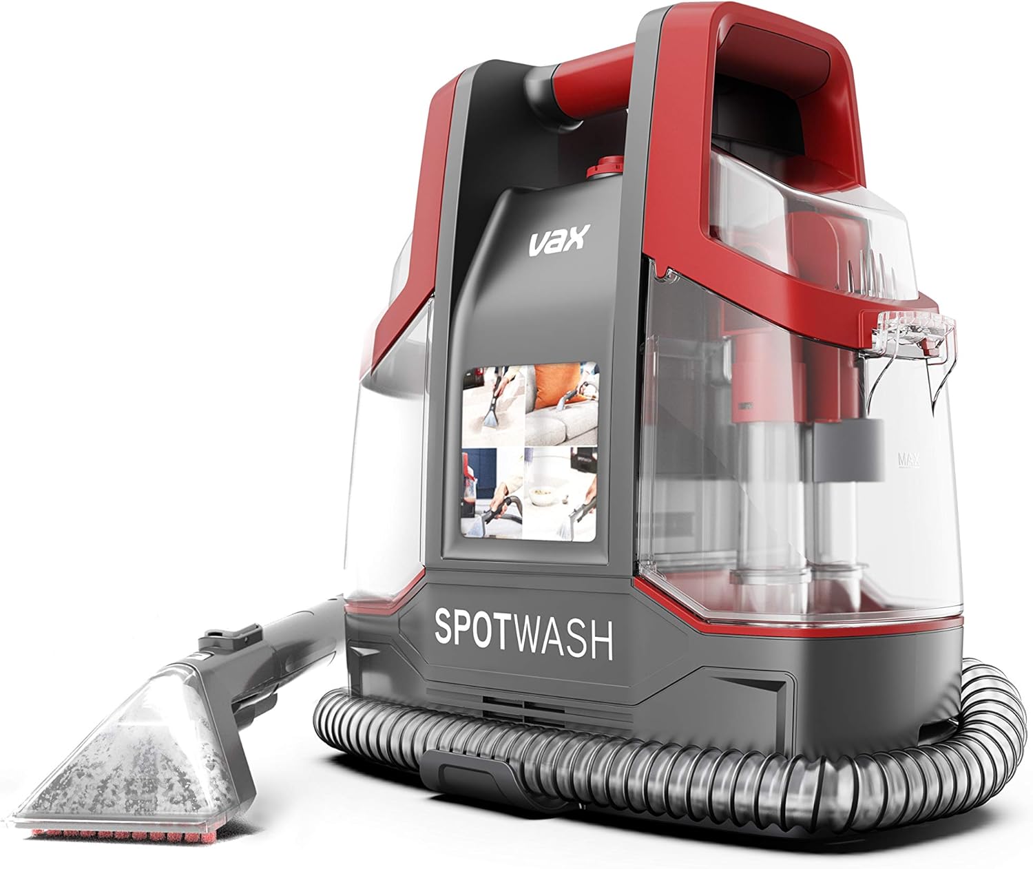 Vax SpotWash Spot Cleaner, Stain, Car, Upholstery, Sofa and Carpet Cleaning Machine, Portable and Compact Design, Included Solution Removes Spills & Stains, Red, CDCW-CSXS