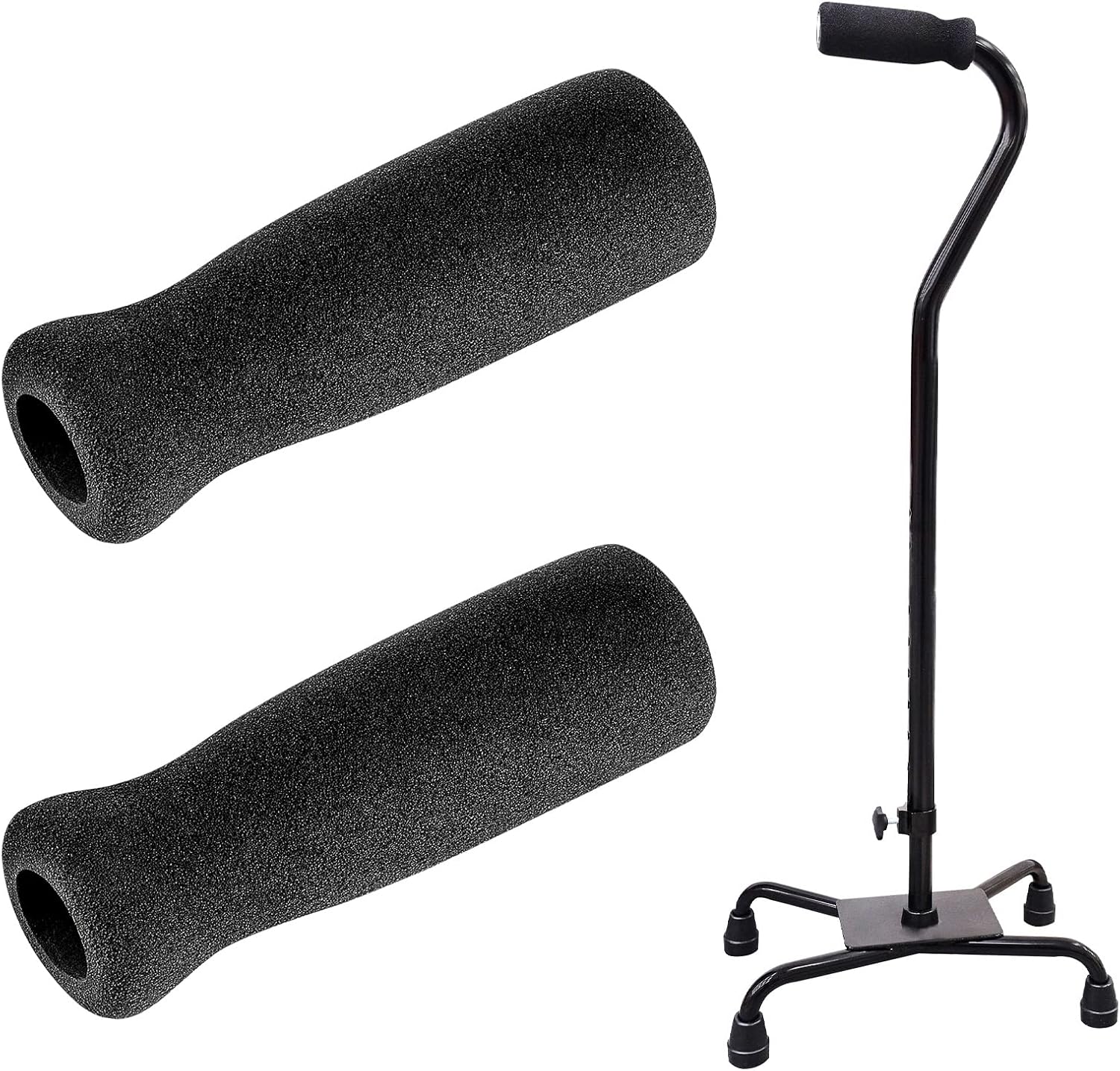 Timtin Foam Cane Handle Grip Replacement Offset Walking Hand Foam Handle for Bicycle Handlebars 4.53 x 0.98 x 0.98 Inch, Black
