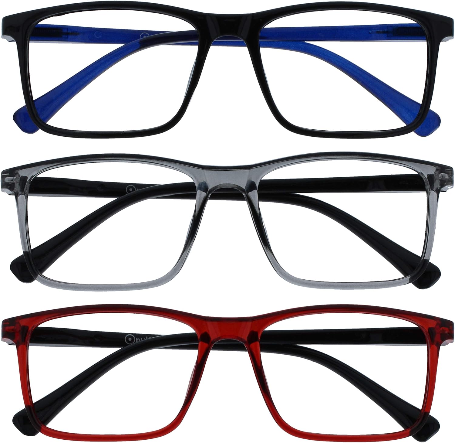 OPULIZE Ink Reading Glasses Large Rectangular Frame Transparent Spring Hinges Scratch Resistant Mens Womens RRR4 RRRR4