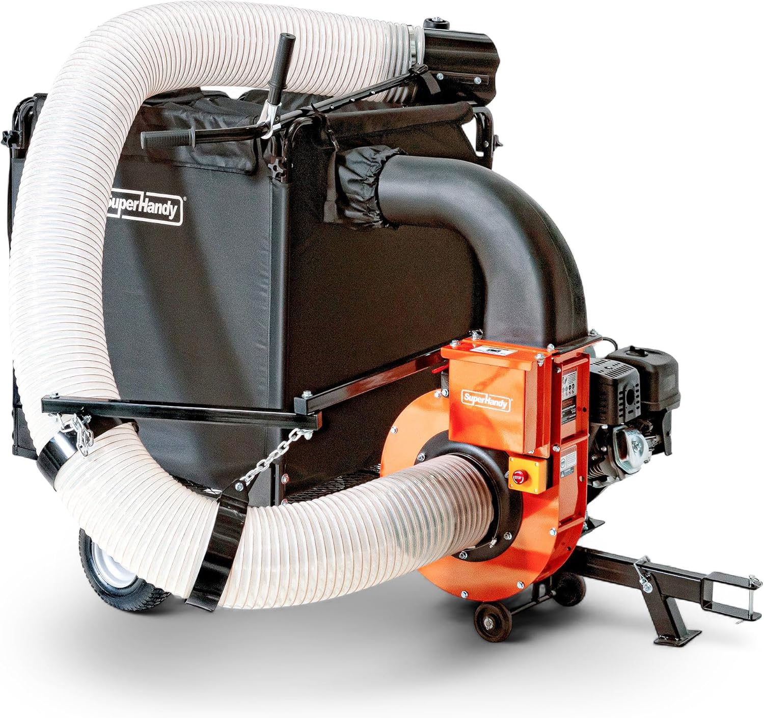 SuperHandy Towable Leaf and Lawn Vacuum – 180 Gal Collection, 15HP Electric Start Engine, Serrated Impeller, Pin-Hitch, One-Hand Dump, 13 in. Wheels
