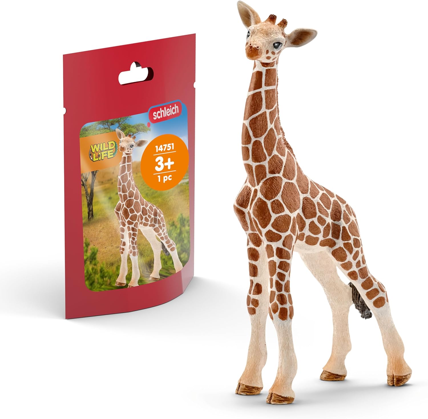 Schleich Wild Life Giraffe Calf Animal Figurine - Realistic and Highly Detailed Baby Giraffe Toy Figure, Fun and Educational Play for Boys and Girls, Gift for Kids Ages 3+