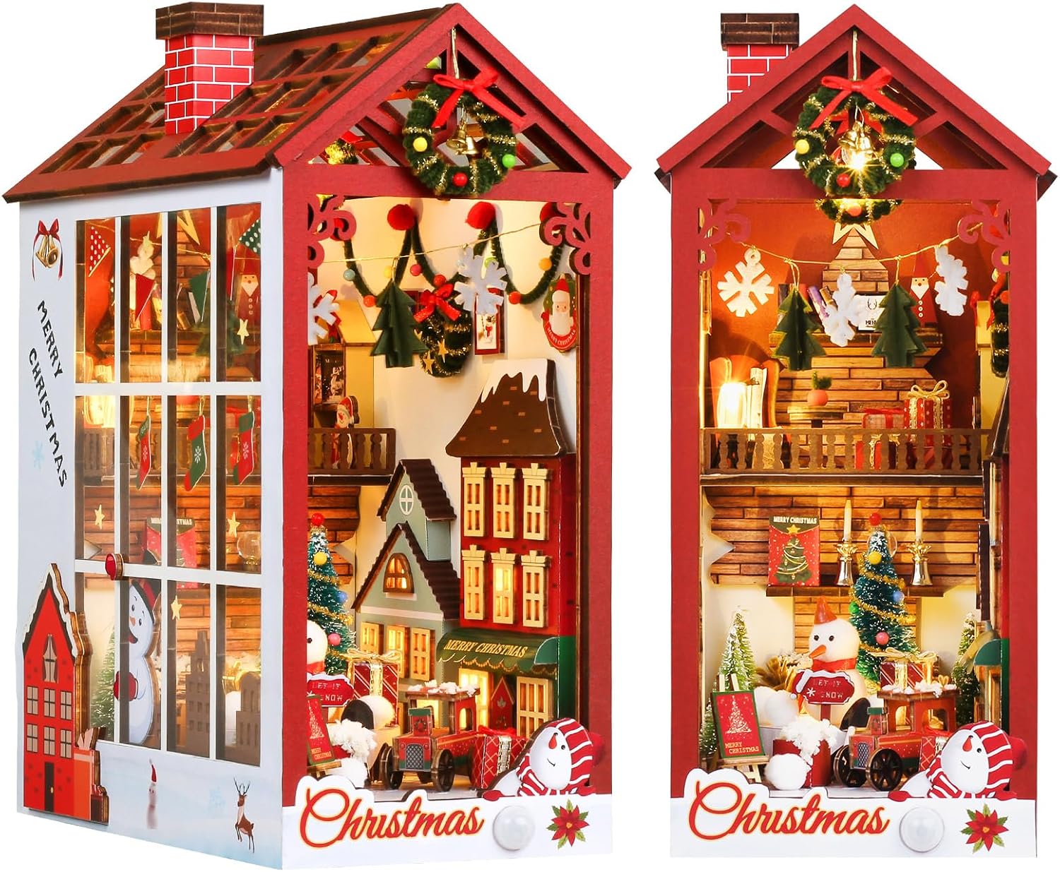 Cuteefun DIY Miniature Dolls House Kit for Adults, DIY Book Nook Kit,Wooden Book Nook Dollhouse Kit,Make Your Own Craft House Model for Birthday Chirstmas Gift