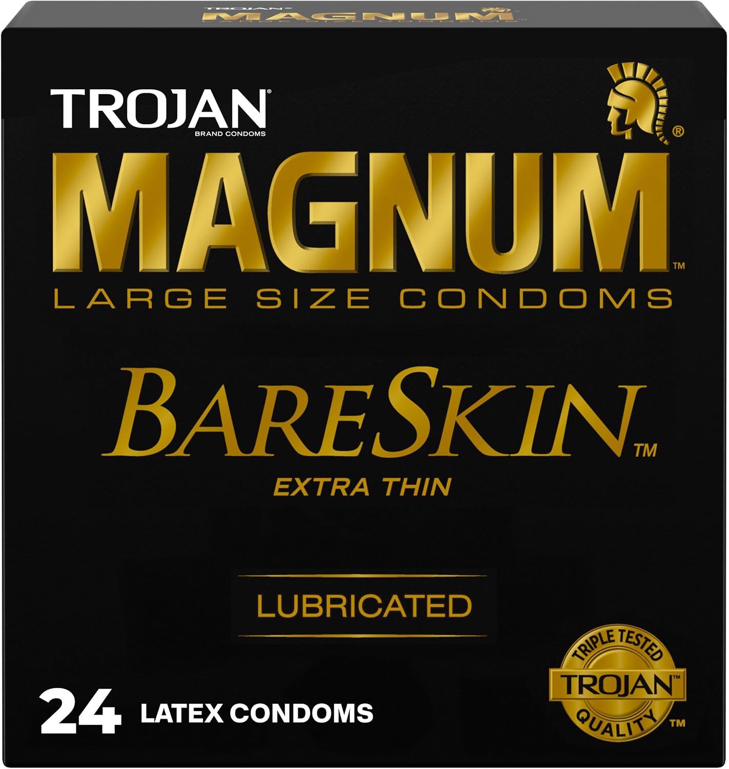 Trojan Magnum BareSkin Large Condoms for Men, 24 Count