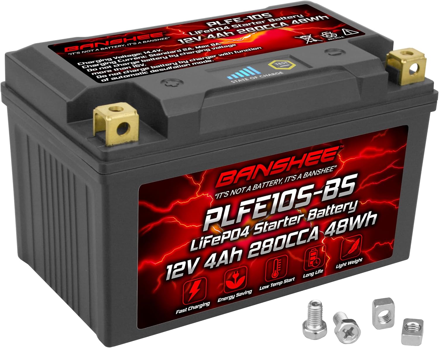 Banshee YTZ10S-BS Lifepo4 Lithium Motorcycle Battery Compatible with Yamaha YZF-R1 LE 2010 2010