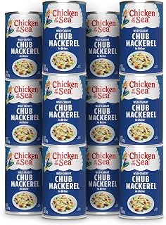 Chicken of the Sea Chub Mackerel in Brine, 15 Ounce Cans (Pack of 12), Nutrient Rich, Wild Caught Canned Mackerel