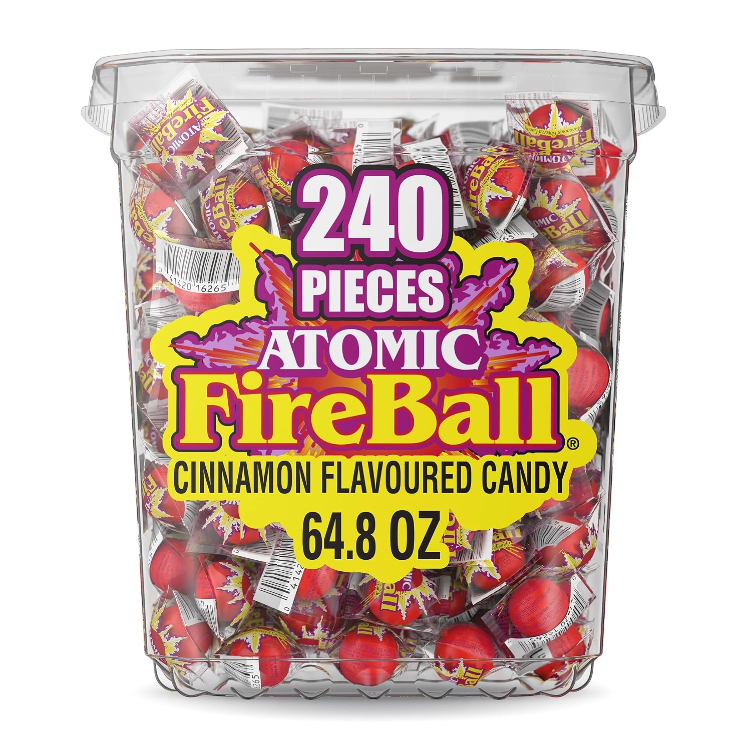Atomic Fireball Cinnamon Hard Candy, Individually Wrapped, 64.8 oz, 240 Ct