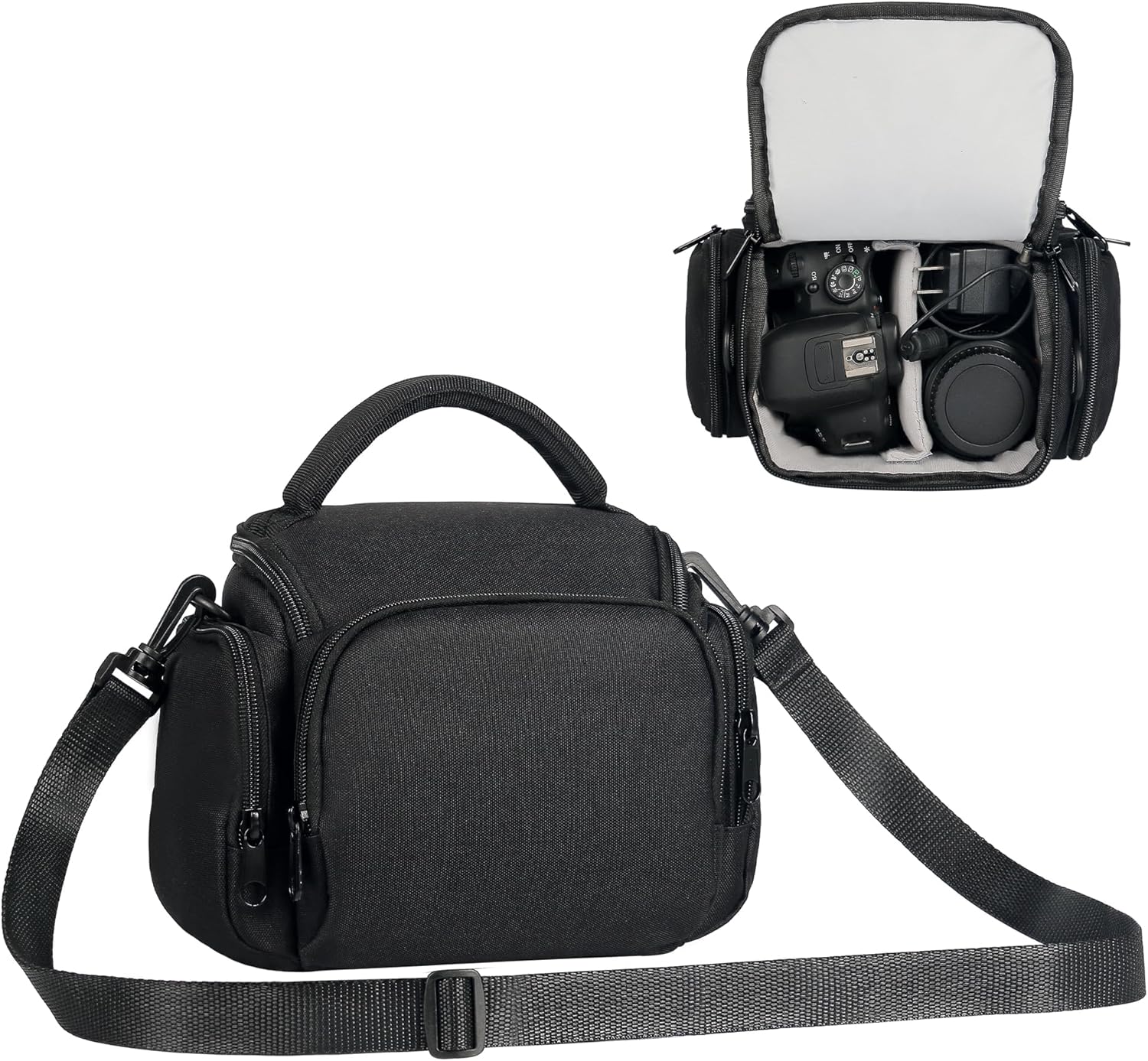 Winning SLR Cameras Case, Waterproof Shockproof DSLR Camera Single Bag, Adjustable Shoulder Strap Compatible with Sony, Canon, Samsung, Fuji, Panasonic, Casio, Nikon