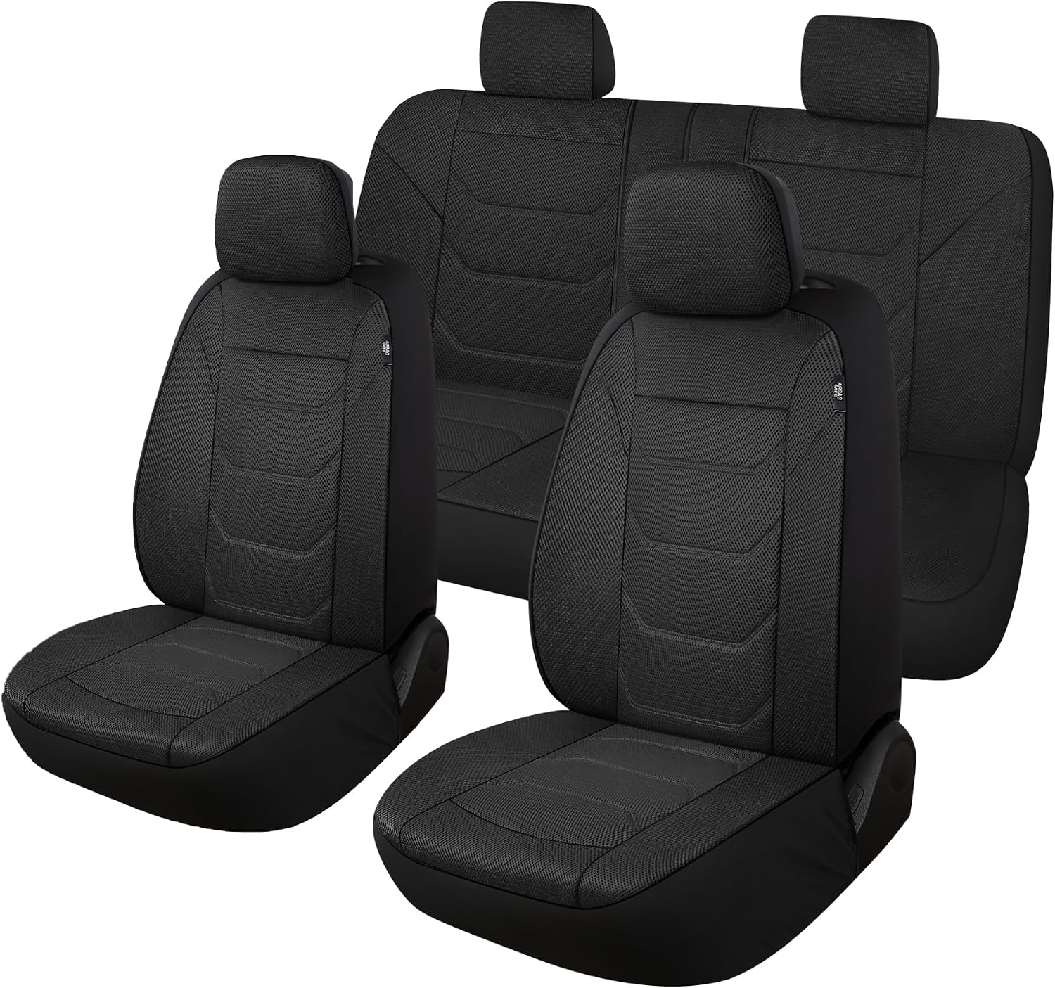 Pariiaotin 3D Air Mesh Car Seat Cover Full Sets Washable and Breathable Premium Cloth Automotive Vehicle Seat Covers for Cars Interior, Universal Fit for Most Cars, Sedan, Truck, SUV(Black)