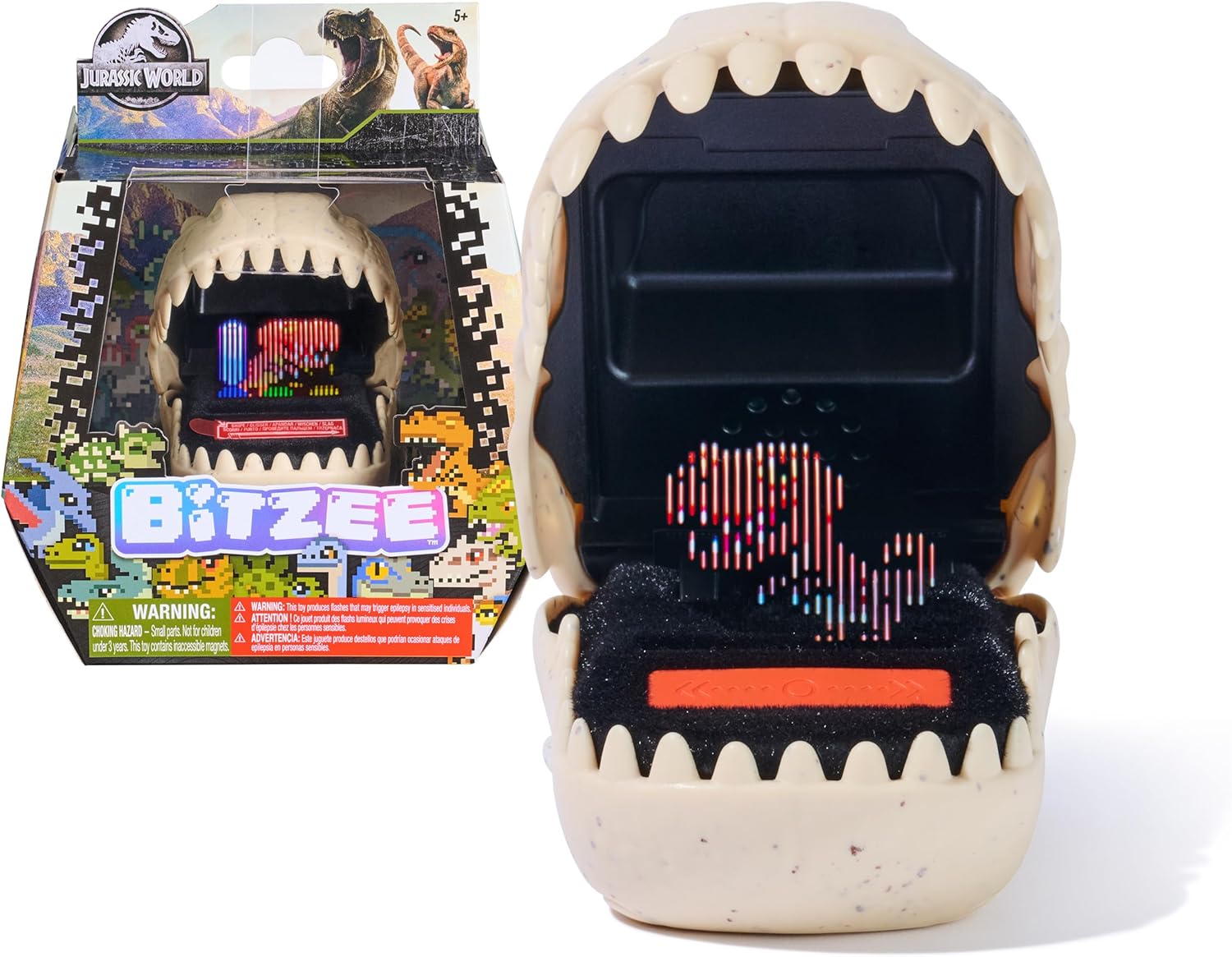BITZEE, Jurassic World Interactive Dinosaur Toy with 25 Dinosaurs Inside, Reacts to Touch, Pods Connect & Interact, Digital Pet Kids Toys for Ages 5 and up