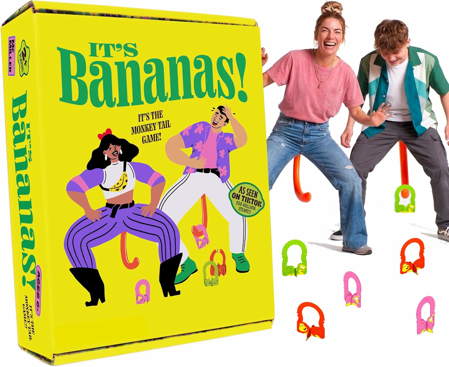 MCMILLER ENTERTAINMENT It’s Bananas – The Hilarious Monkey Tail Party Game for Adults & Families | Funny Indoor & Outdoor Garden Game for Summer Parties, BBQs, Birthdays & Game Nights