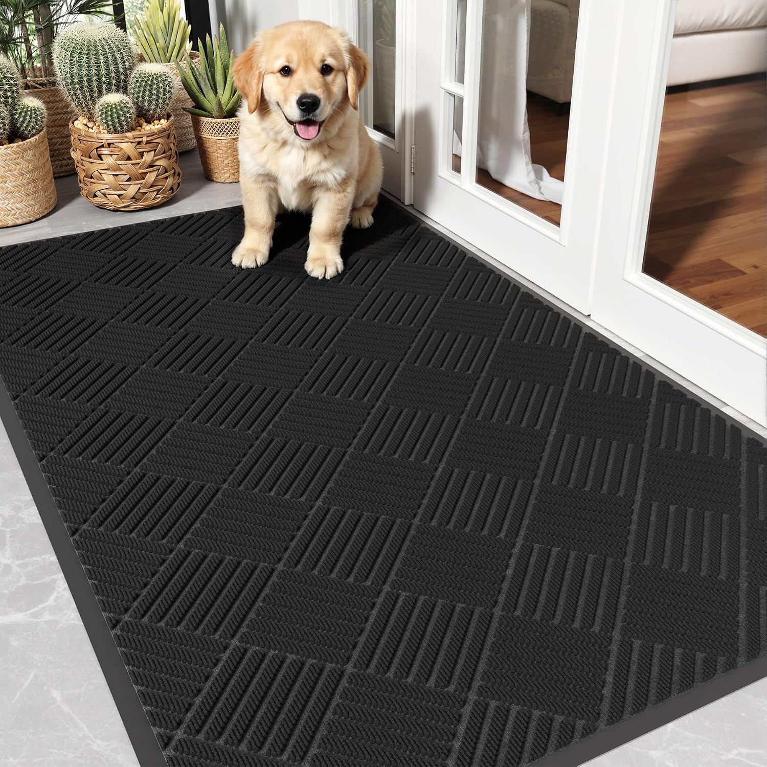 Front Door Mat 3'x5', Heavy Duty Non-Slip Indoor Outdoor Doormat