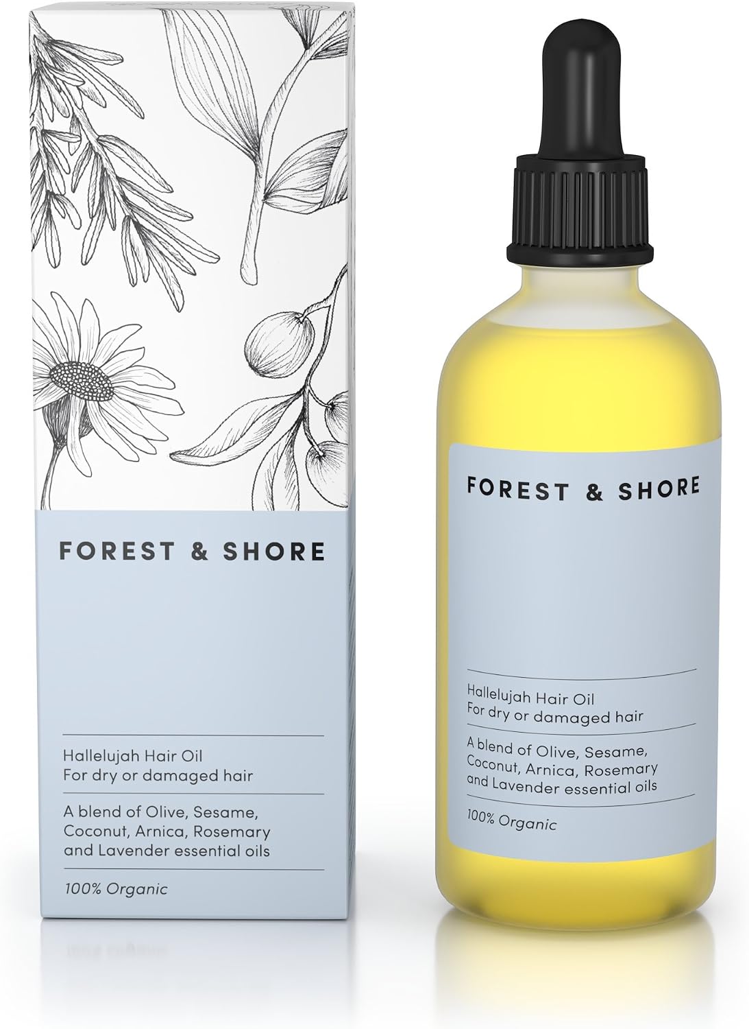 Hair Oil 100% Natural Certified Organic Hallelujah Hair Oil ® Treatment and Protection - Moisturising And Repairing For Dry Damaged Hair Promotes Healthy Hair Growth With Silky, Shiny, Smooth Results