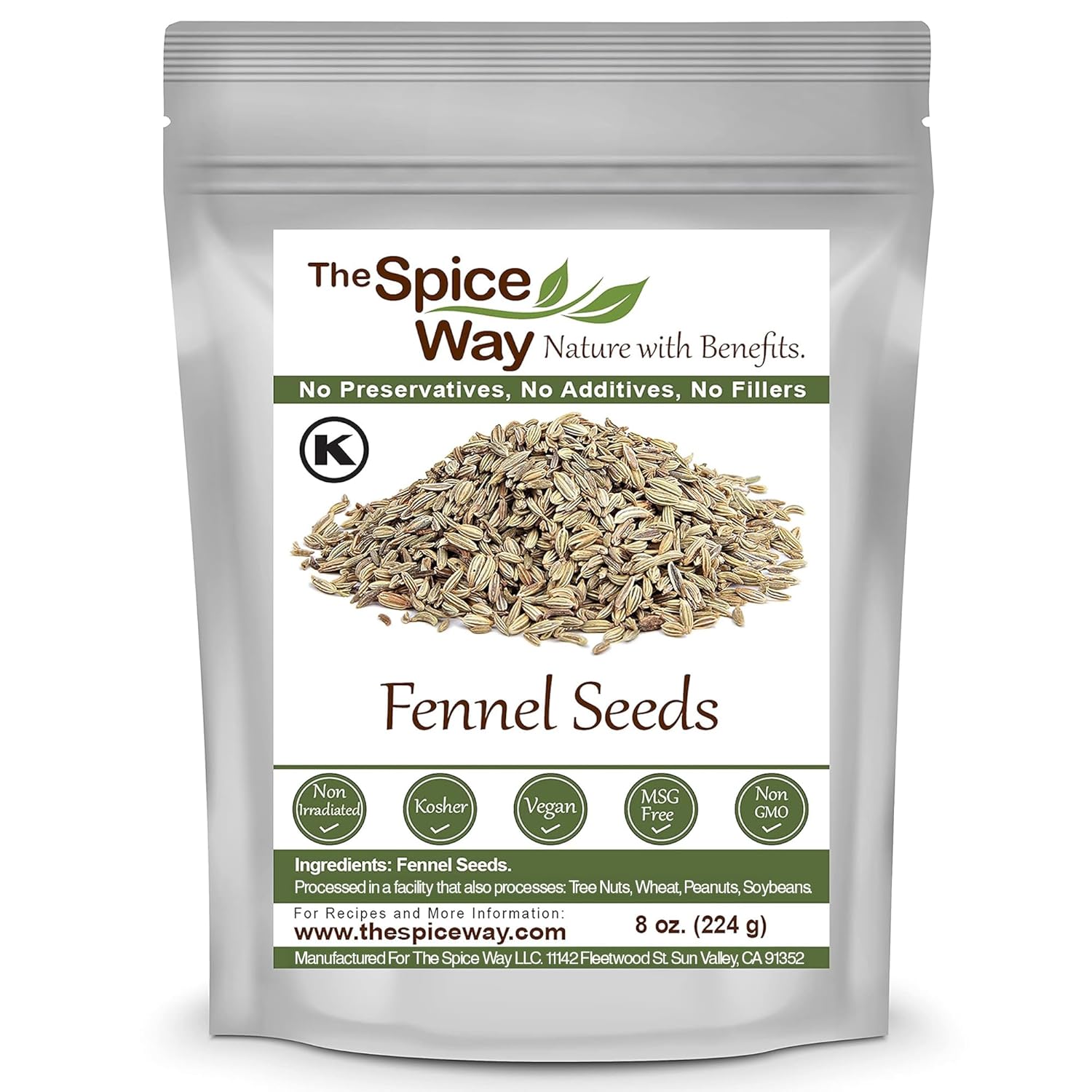 The Spice Way Fennel Seed - bulk whole seeds great for tea and cooking 8 oz