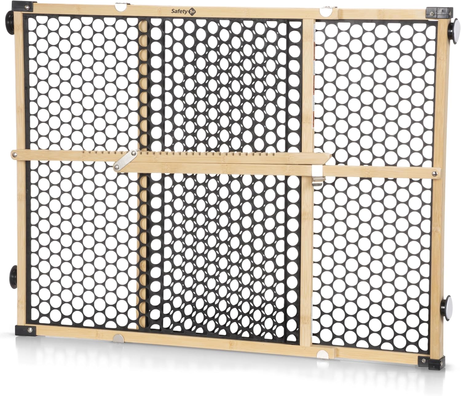 Safety 1st Bamboo Baby Gate for Doorways, No Drill Easy Install, Dog Gates, Fits 28"-42", 24" High, Bamboo and Black