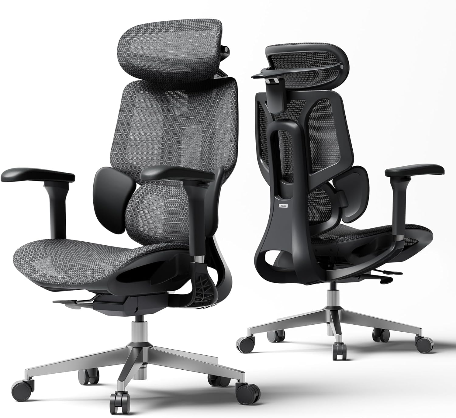 Hbada E3 Air Ergonomic Office Chair, 3-Zone Lumbar Support, Comfy Home Office Chair with Auto Recline, 4D Headrest & Armrests, 140° Tilt for Work & Relax, Pure Black