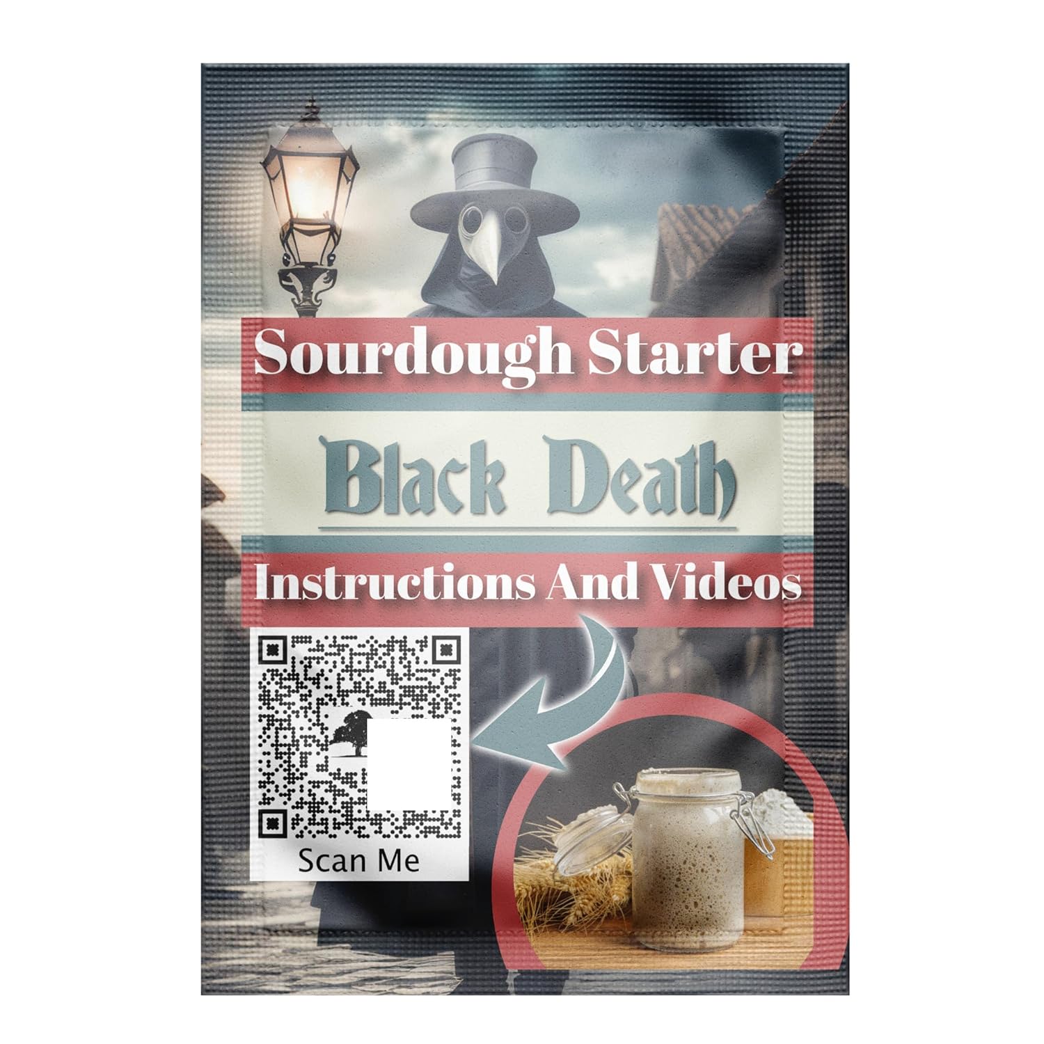 Nottingham Farm Black Death Dehydrated Sourdough Starter | Authentic Bavarian Dark Rye Sourdough Starter Culture | Easy to Follow Video Guides And Recipes | Versatile Starter for Artisan Bread, Pizza, Pancakes, and More | Heirloom, non-GMO